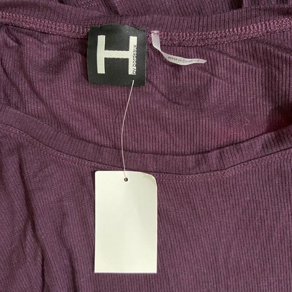 NWT H BY BORDEAUX Purple Cross Back Crew Neck Swea - Picture 6 of 9